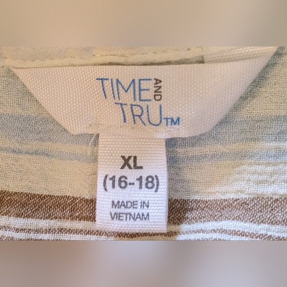 Pre-owned Striped Button-Up Women’s Top, Size XL, TF - Picture 3 of 3